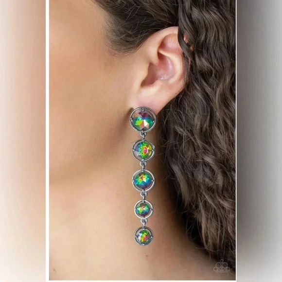 Paparazzi Accessories - Drippin in Starlight - Multi Color Dangle Earrings - Picture 1 of 2